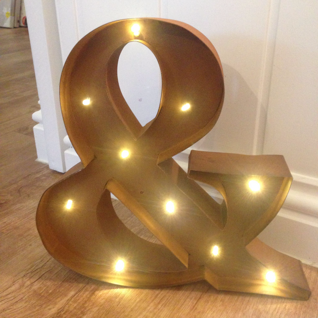 Rusty Metal Carnival Light Up LED Ampersand