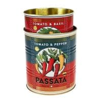 Set of 2 ‘Tomato Pasatta' Motif Storage Tins