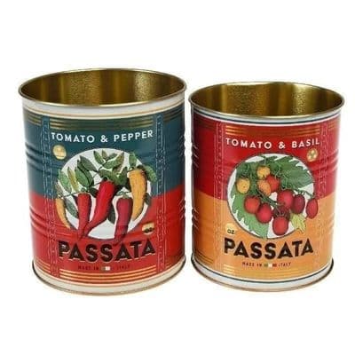 Set of 2 ‘Tomato Pasatta' Motif Storage Tins