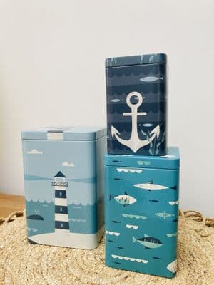 Set of 3 Ahoy Nesting Tins