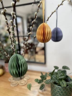 Set of 3,  Honeycomb Easter Egg Decorations