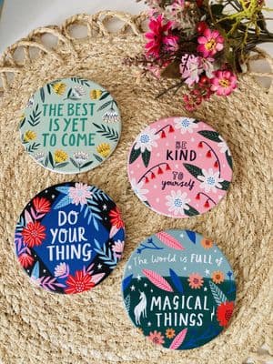 Set of 4, Positivity Coasters