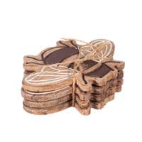 Set of 4, Wooden Bumble Bee Coaster Set