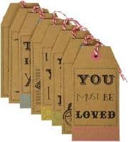 Set of 8, 'Screen Printed' Style Christmas Gift Tags