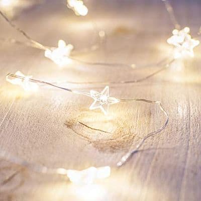 Silver Wire Star  Fairy Lights
