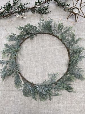 Simple Faux Cypress Hoop/Wreath