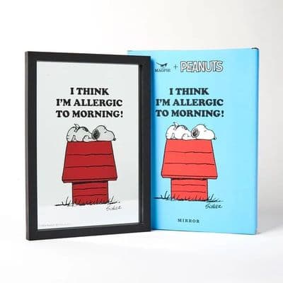 Snoopy 'Allergic to Morning' Framed Retro Mirror