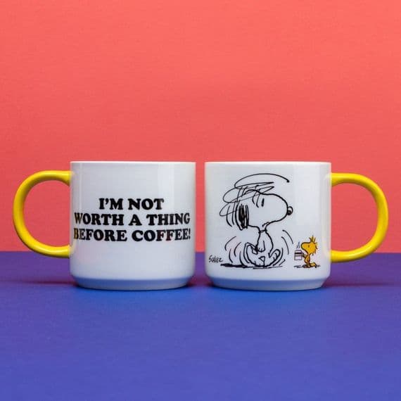 Snoopy and Friends, 'Im Not Worth a Thing Before Coffee' Mug