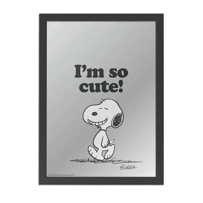 Snoopy 'I'm So Cute'' Framed Retro Mirror