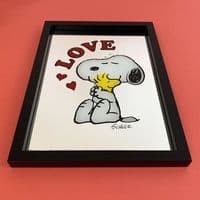 Snoopy & Woodstock 'Love' Framed Retro Mirror