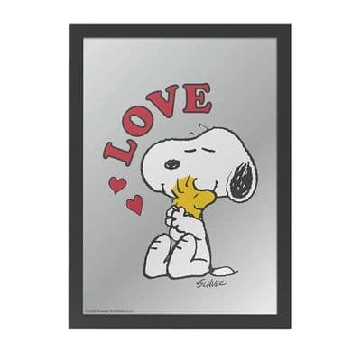 Snoopy & Woodstock 'Love' Framed Retro Mirror