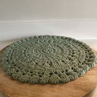 Soft Green Crochet Placemat/Plant Mat