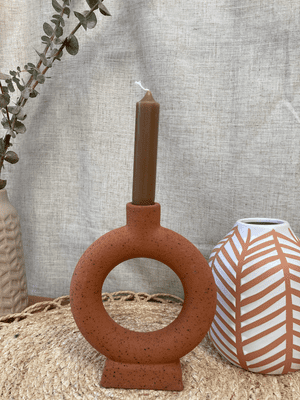Speckled Terracotta Donut Candle Holder