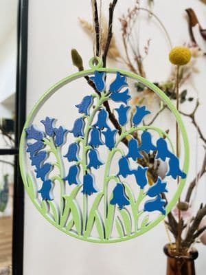 Spring Bluebell Fretwork Wooden Decoration by Gisela Graham