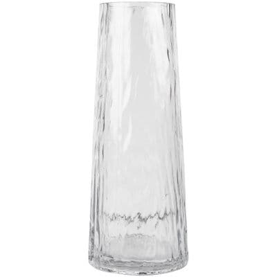 Tall Clear Ripple Vase