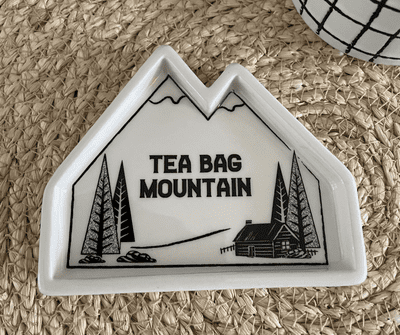 Tea Bag Mountain, Ceramic Tea Bag Holder Dish