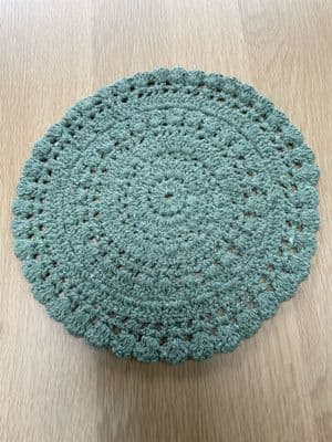 Teal Blue Crochet Placemat/Plant Mat