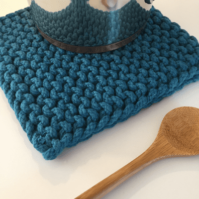 Teal Crochet Pot Holder