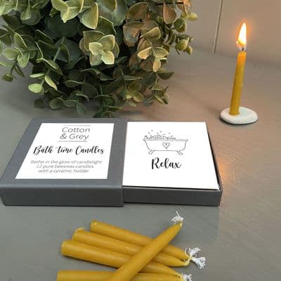 Twenty Minute Mindful Beeswax Candle Set, Bathtime
