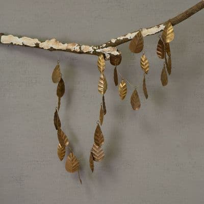 Vintage Gold Leaf  Garland. 150cm