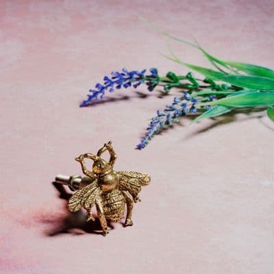 Vintage Style Tarnished Gold Bee Drawer Knob