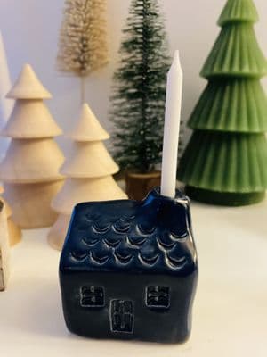 Wee Candle Bothy/House -  Navy Blue
