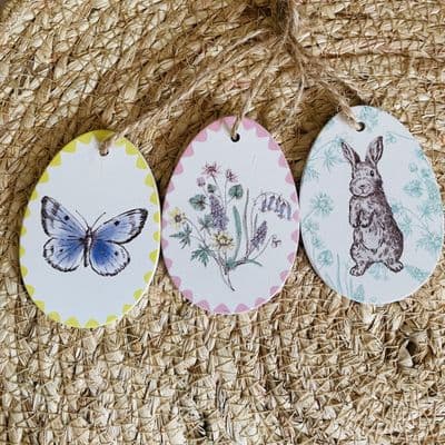 Whimsical Wooden Easter Egg Decorations, Set of 3