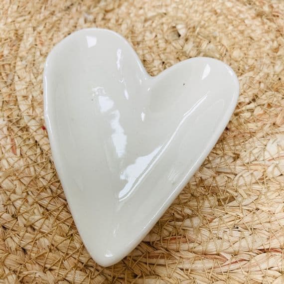 White Porcelain Heart Trinket Dish