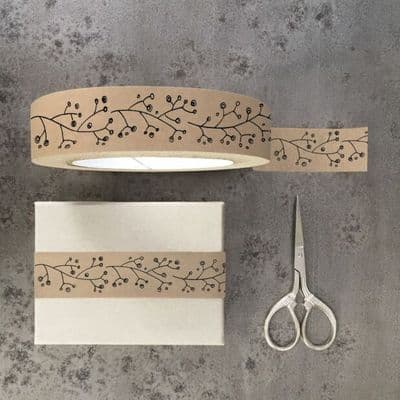 Winter Berries, Brown Paper Tape by East of India