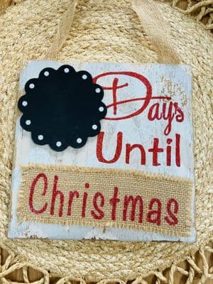 Wooden Days Until Christmas Countdown