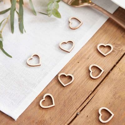 Wooden Heart Outline Table Confetti/Sprinkles