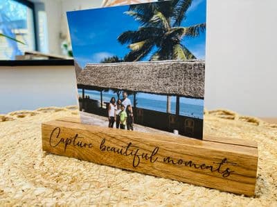 Wooden Photo Holder,  'Capture Beautiful Moments'