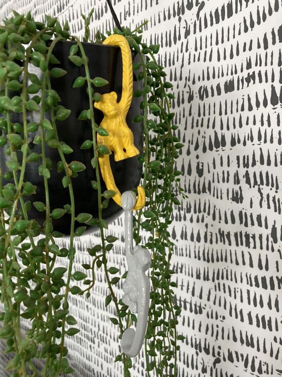 Yellow Enamel Hanging Monkey 'S' Hook