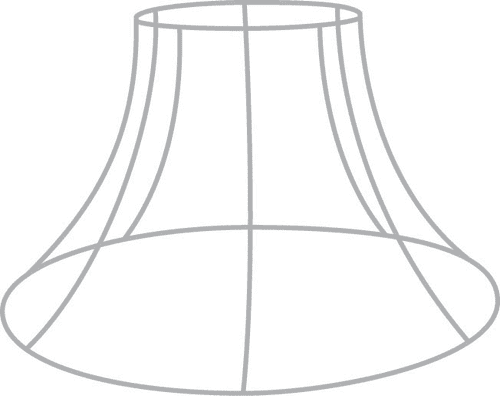 10"  Bowed Empire Lampshade Frame with R/G Fitting