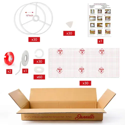 10" x 7" x 10" Drum Lampshade Manufacturers Pack -  30 Pack