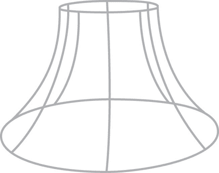 12" Bowed Empire Lampshade Frame with R/G Fitting