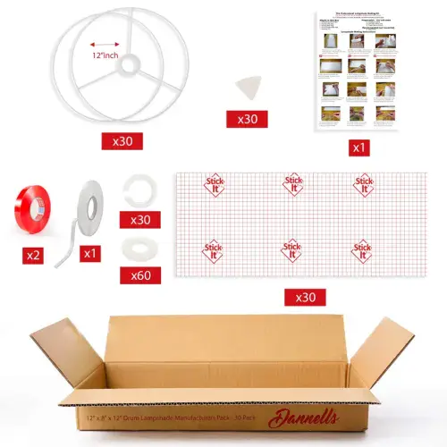 12" x 8" x 12" Drum Lampshade Manufacturers Pack -  30 Pack