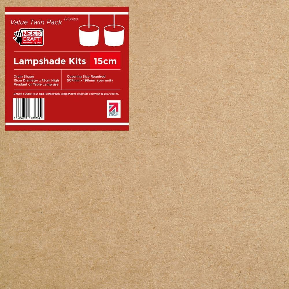 DIY Lampshade Making Kit – 15cm Drum Shape, Use With Your Own Fabric Or Wallpaper, UK Made