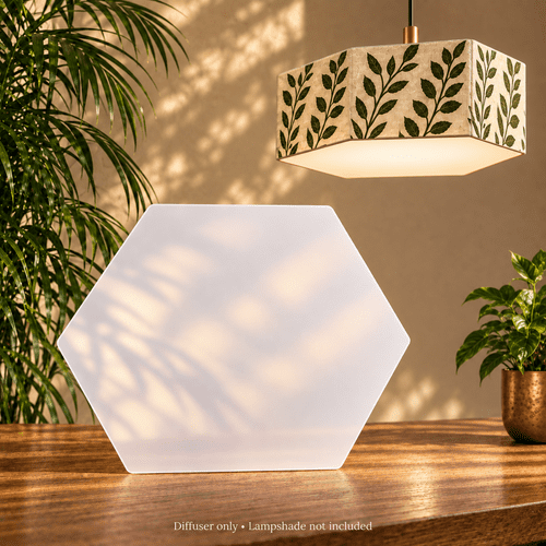 15cm Hexagon Lampshade Diffuser - Translucent polypropylene ID: 3075