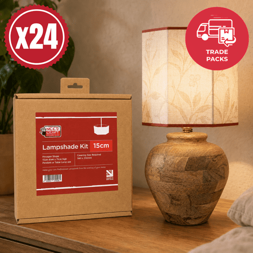 15cm Hexagon Lampshade Making Kits - Trade Pack 24 Units