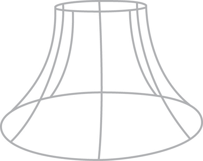 16" Bowed Empire Lampshade Frame with Duplex Shade Ring