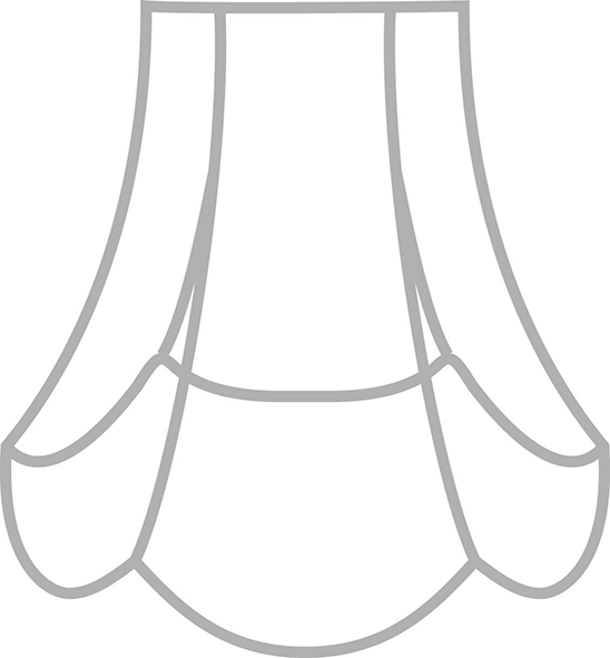 16" Scallop Lampshade Frame with Duplex Shade Ring