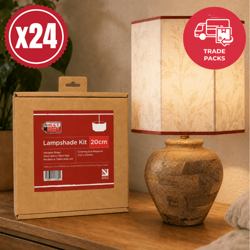 20cm Hexagon Lampshade Making Kits - Trade Pack 24 Units