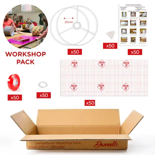 20cm Lampshade Workshop Pack  -  50 Drum Lampshades