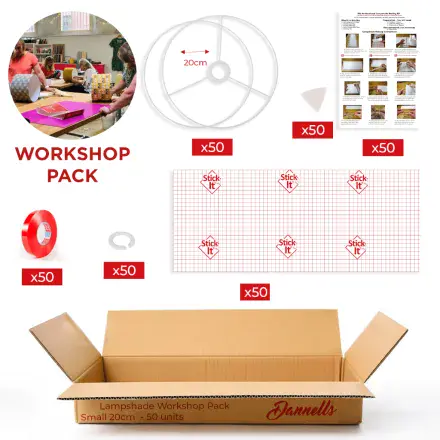 20cm Lampshade Workshop Pack - 50 Drum Lampshades