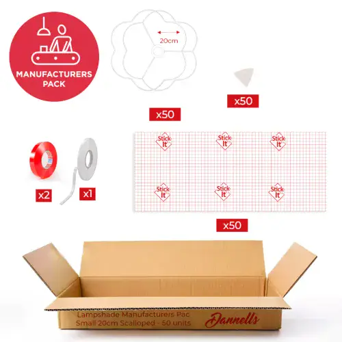 20cm Scalloped Lampshades Manufacturers Pack - 50 Units