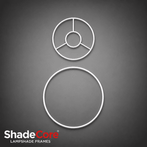 30cm Bottom Ring with 20cm Duplex Top Ring Lampshade Frame Set