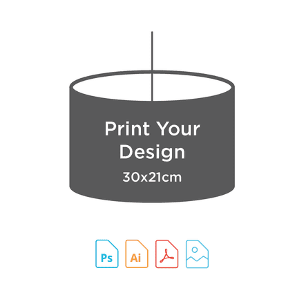 30cm Diameter x 21cm High - Digital Textile Print for Drum Lampshade