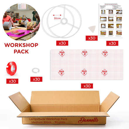 30cm Lampshade Workshop Pack - 30 Drum Lampshades