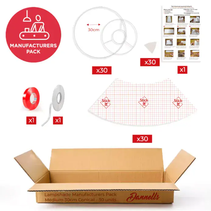 30cm Manufacturers Pack -  30 Conical Lampshades